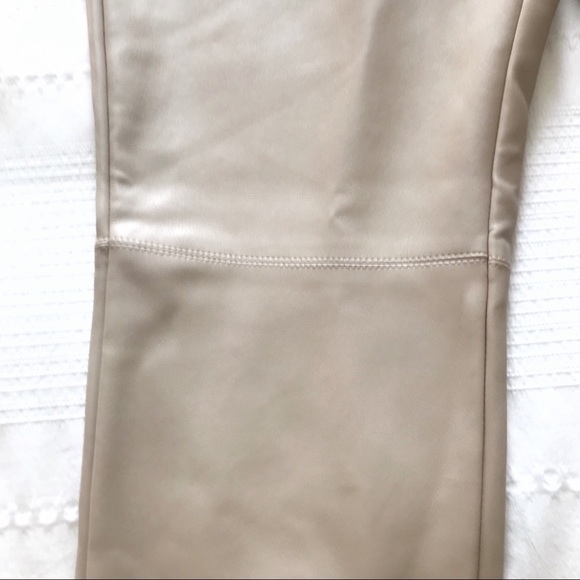 NWT ANTHROPOLOGIE AVEC LES FILLES BEIGE FAUX LEATHER HIGH RISE SKINNY PANTS - S - Picture 9 of 14